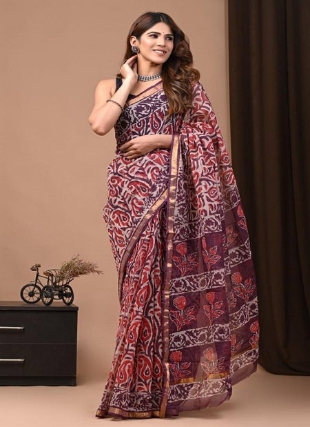 DF 137 Dhamaka Gold Border Printed Sarees Wholesale Market In Surat