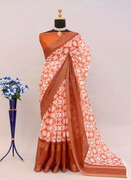 DF150 Premam Soft Linen Shibori Printed Sarees Wholesale Shop In surat