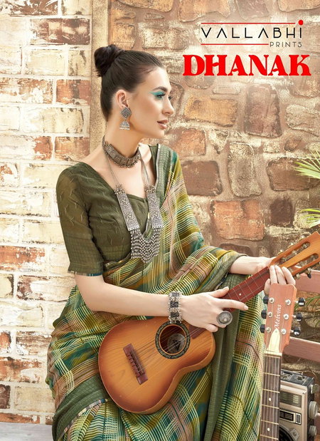 Dhanak By Vallabhi Daily Wear Printed Georgette Sarees Wholesale Price In Surat
