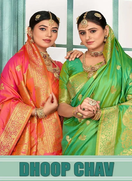 Dhoop Chav By Zarkaashi Katan Silk Wedding Wear Sarees Wholesale Online