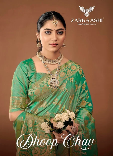 Dhoop Chav Vol 2 By Zarkaashi Katan Silk Wedding Wear Saree Exporters In India
