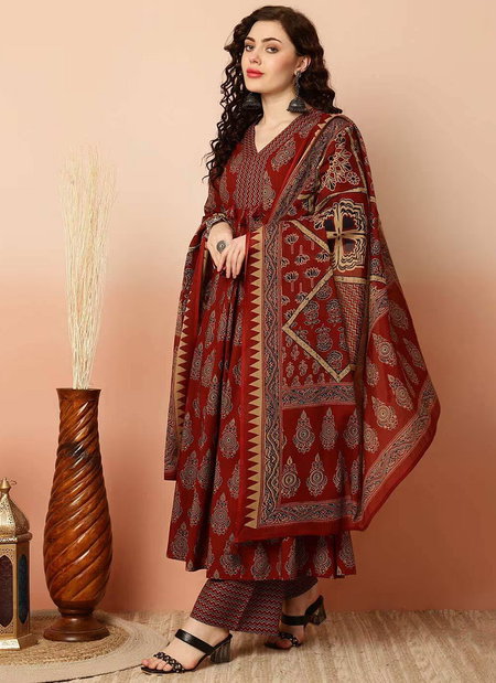 Dhruvi 227 Rayon Printed Long Kurti With Bottom Dupatta Wholesale Market In Surat
