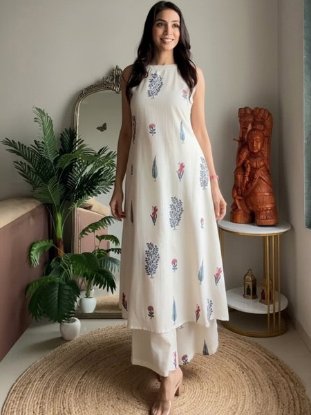 Dhruvi 417 Cotton Printed Daily Wear Kurti With Bottom Wholesale Price In Surat