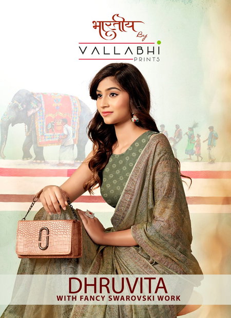 Dhruvita By Vallabhi Swarosaki Work Brasso Designer Sarees Wholesale Online