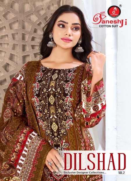 Dilshad Vol 2 By Ganeshji Cotton Printed Wholesale Dress Material Wholesale Market