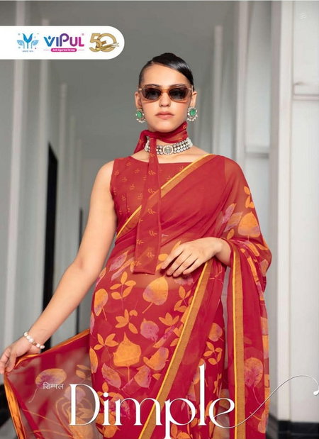 Dimple By Vipul Georgette Designer Wholesale Sarees Suppliers In Mumbai