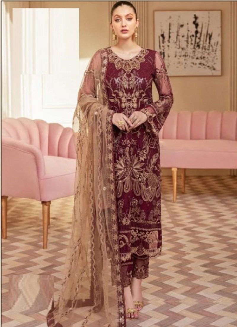 Dinsaa Ramsha 3 Heavy Georgette Embroidery Festive Wear Pakistani Salwar Kameez