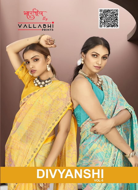 Divyanshi Vol 5 By Vallabhi Printed Georgette Wholesale Saree Suppliers In Mumbai