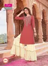 DIYA TRENDS LAUNCH NEW BANDHEJ VOL 1 BANDHANI PRINT DESIGNER EMBROIDERY KURTI WITH PLAZZO,PANT,SKIRT & SHARARA