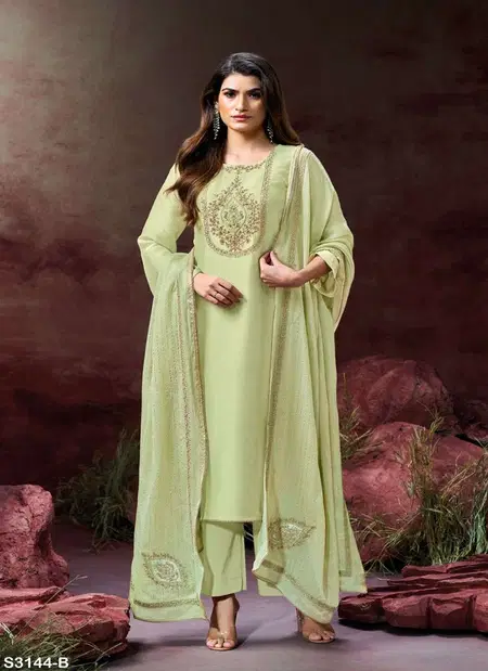 Diyuti 3144 By Ganga Bemberg Silk Wholesale Designer Salwar Suit In India
