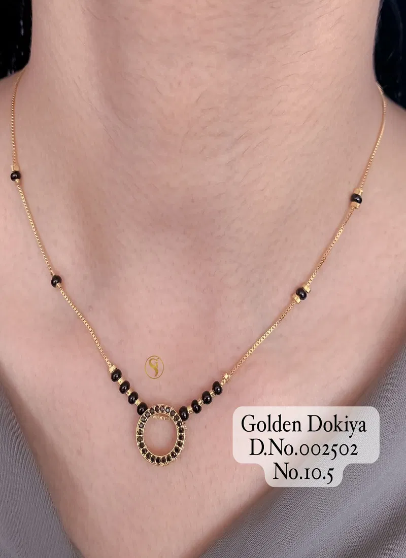 Dokiya 3 AD Diamond Golden Mangalsutra Wholesale Price In Surat
