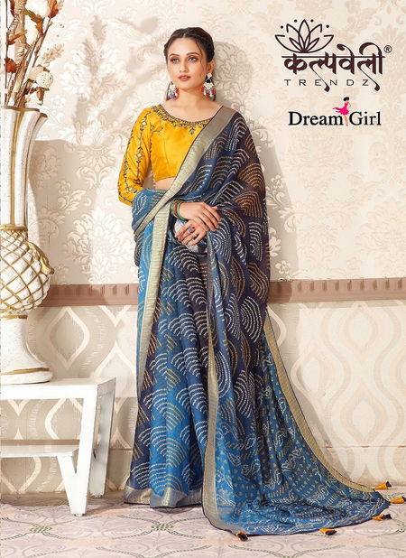 Dream Girl 142 By Kalpatru Chiffon Printed Sarees Wholesale Market In Surat Catalog