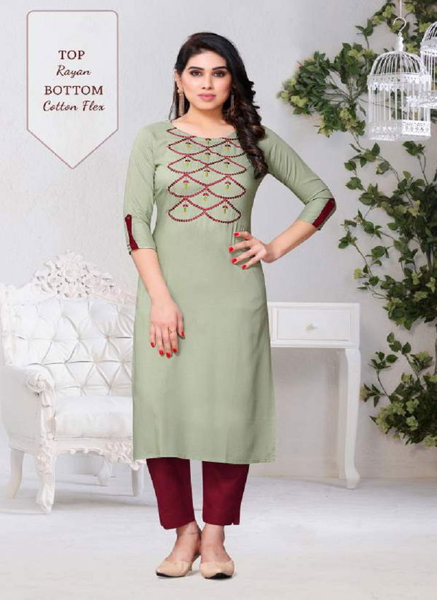 Dream Girl 4 Exclusive Designer Casual Wear Rayon Kurti With Pant  Collection