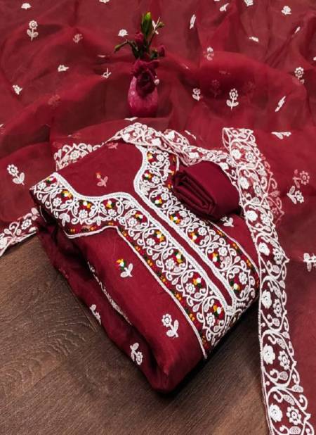 Ds By Designer Suit Fancy Organza Silk Non Catalog Dress Material Wholesale Market In Surat