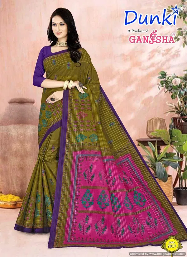 Dunki Vol 2 By Ganesha Summer Special  Printed Cotton Sarees Wholesalers In Delhi