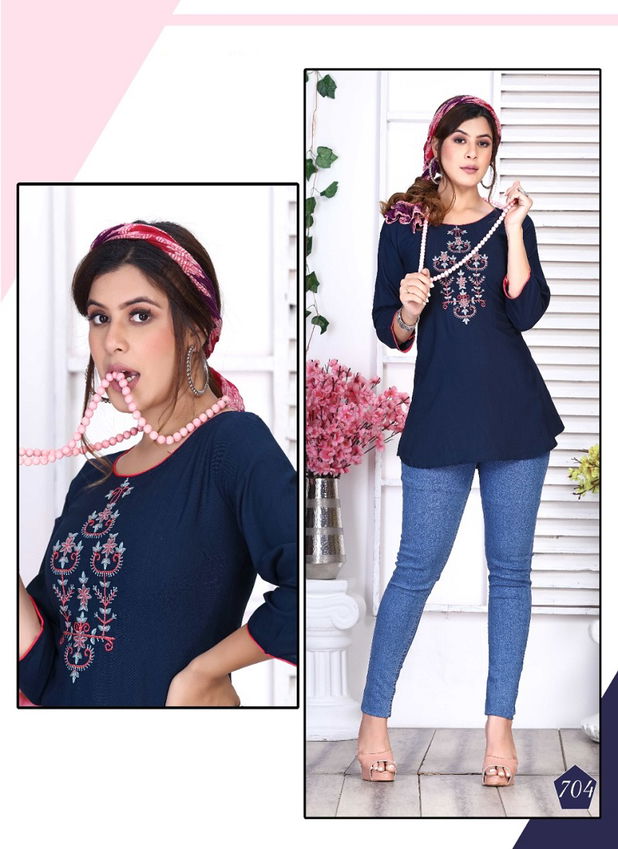 Dveeja Jennifer New Designer Fancy Ethnic Wear Rayon Top Collection