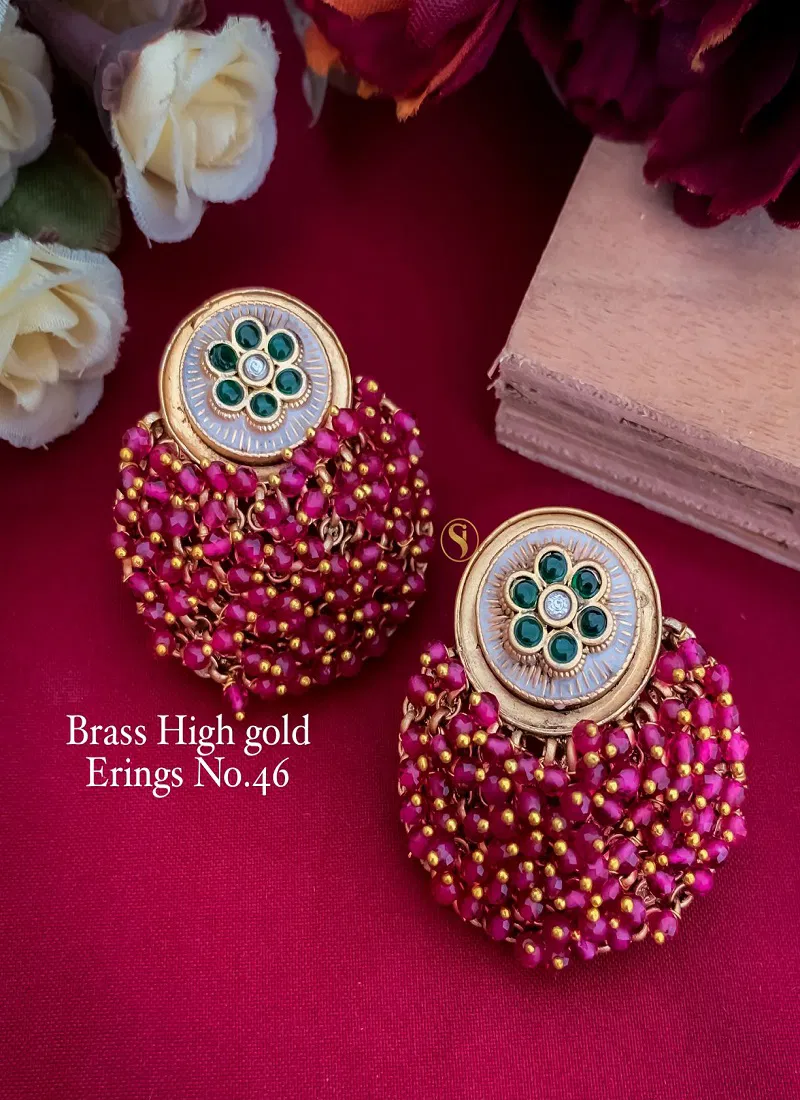  Earrings Brass High Gold Earrings Wholesale Price In Surat

