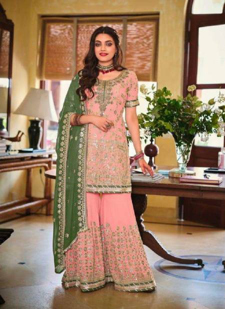 Eba Armani 1364 Colour Pure Georgette Wedding Sharara Suits Wholesale Clothing Suppliers In India
