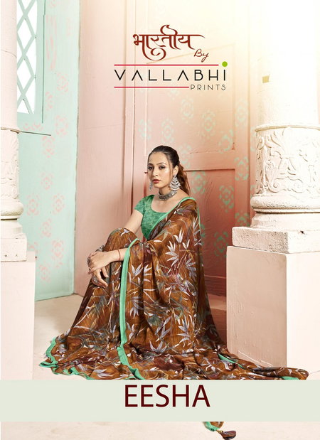 Eesha By Vallabhi Printed Daily Wear Georgette Sarees Wholesale Shop In Surat