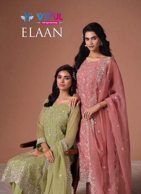 Elaan By Vipul  Gold Crinkle Organza Designer Salwar Suit Suppliers In India