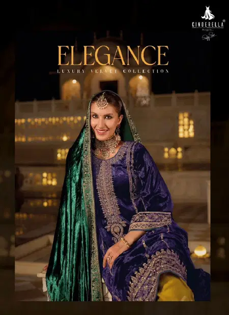 Elegance By Cindrella Viscose Velvet Designer Salwar Kameez Wholesale Shop In Surat Catalog