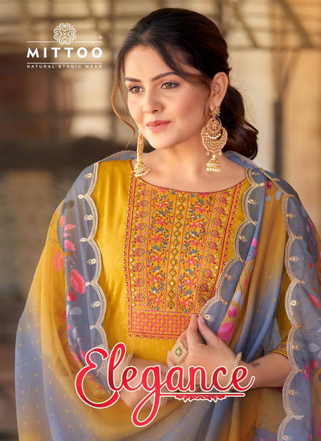 Elegance By Mittoo Rayon Weaving Jacquard Designer Kurti With Bottom Dupatta Wholesale Online Catalog