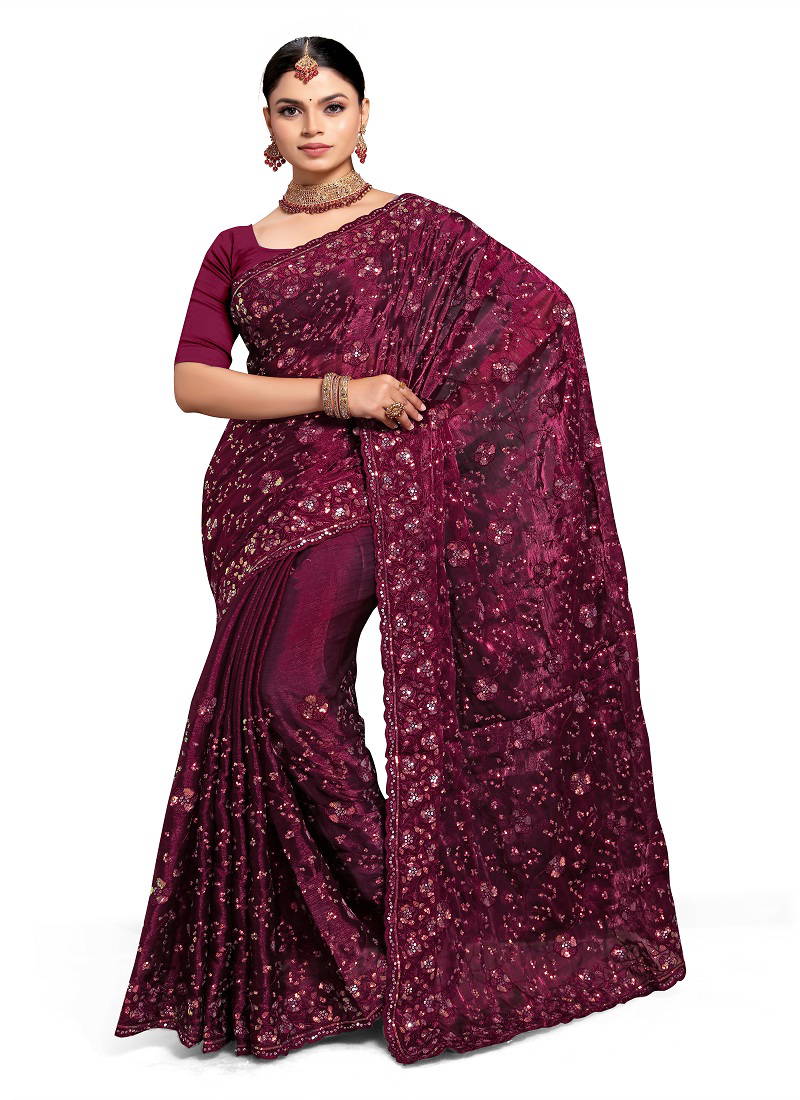 Elegance By Utsav Nari Fancy Embroidery Saree Orders In India Catalog