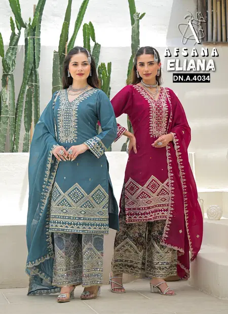 Eliana By Afsana Designer Silk Embroidery Readymade Suit Wholesale Price In Surat