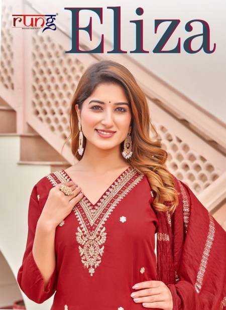 Eliza By Rung Heavy Silk Embroidery Kurti With Bottom Dupatta Wholesale Shop In Surat Catalog