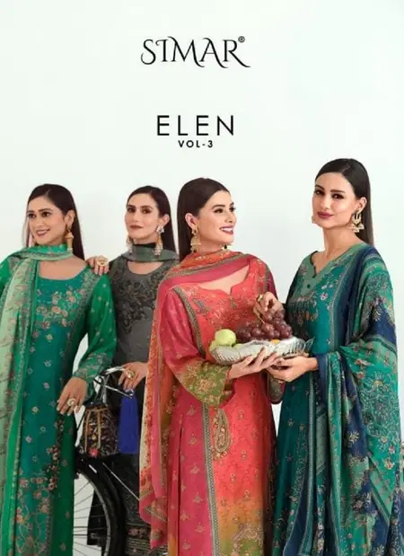 Ellen Vol 3 By Glossy Pakistani Style Pashmina Dress Material Wholesale Price In Surat
