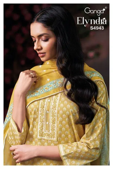 Elyndra 4943 Ganga Cotton Printed Plazzo Salwar Suits
