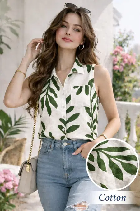 Emily 9321 Cotton Printed Summer Ladies Tops Collections
