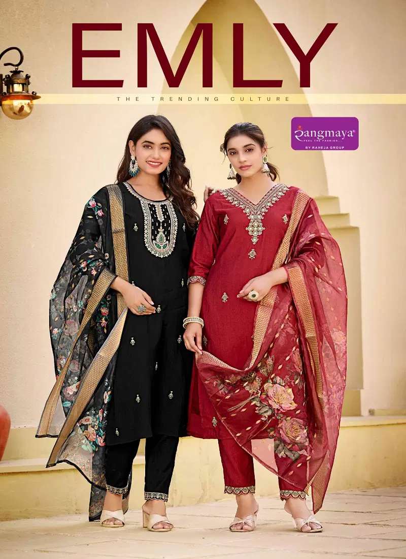 Emly By Rangmaya Designer Kurti With Bottom Dupatta Exporters In India Catalog