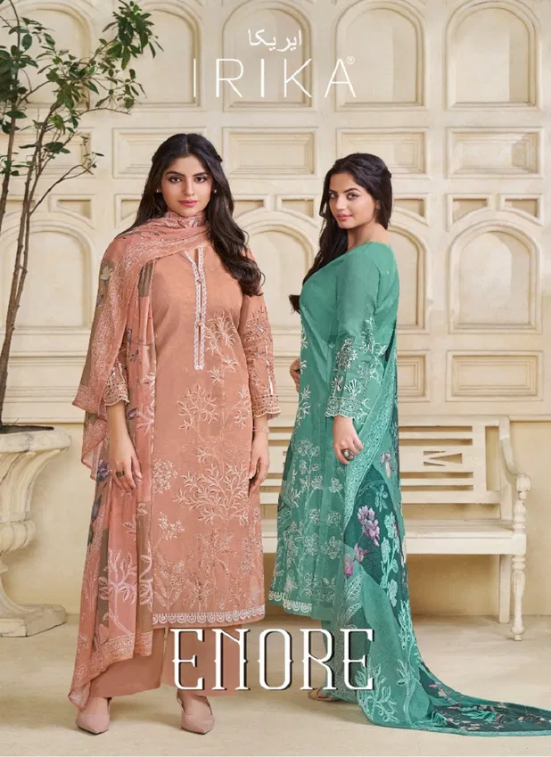 Enore By Irika Organza Printed Designer Dress Material Exporters In India