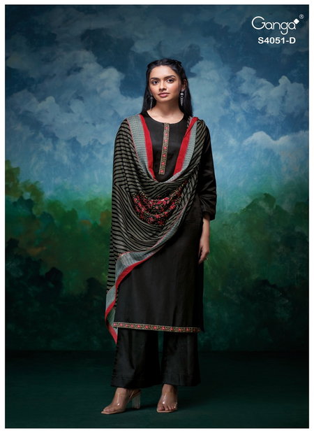 Eshal 4051 By Ganga Cotton Silk Dress Material Wholesale Price In Surat