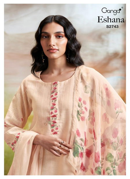 Eshana 2743 By Ganga Printed Premium Cotton Dress Material Wholesale Shop In Surat Catalog