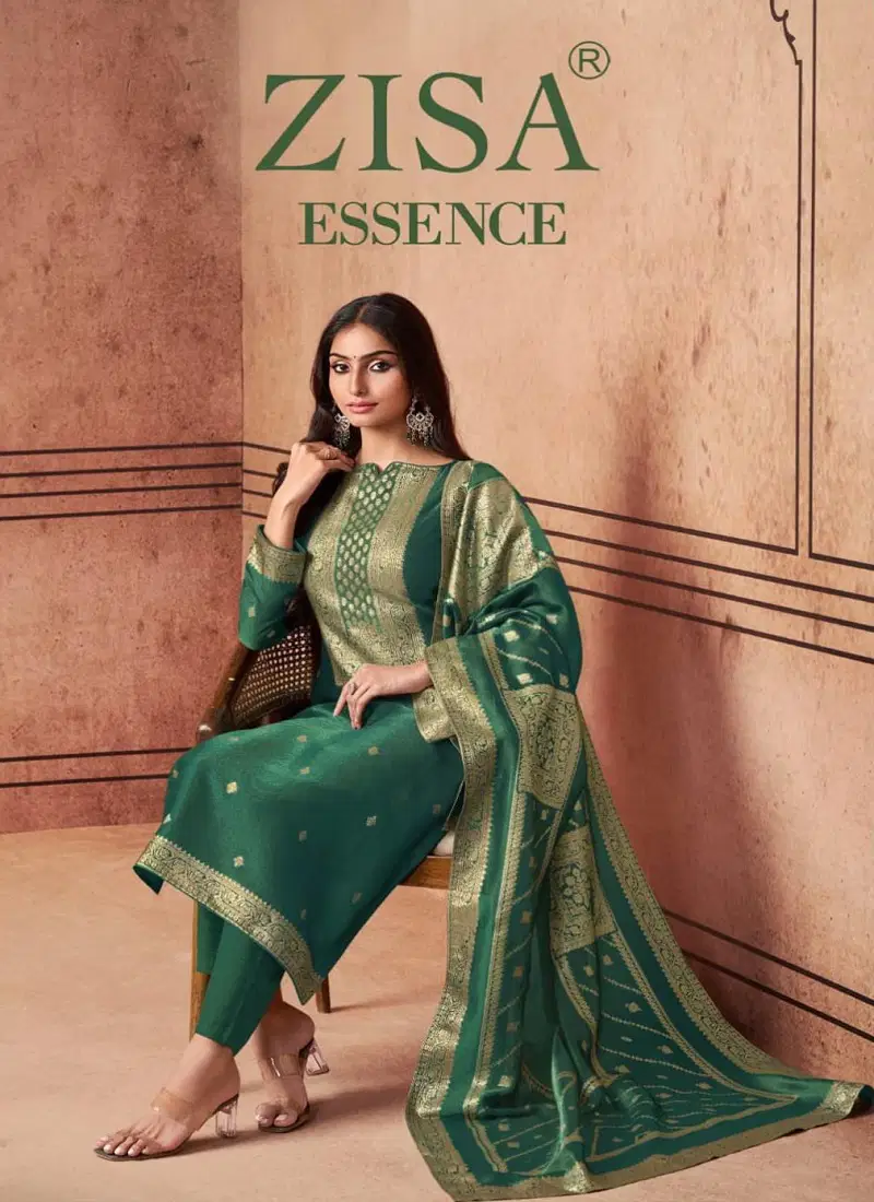 Essence By Zisa Shimmer Silk Jacquard Salwar Kameez Wholesale Price In Surat Catalog