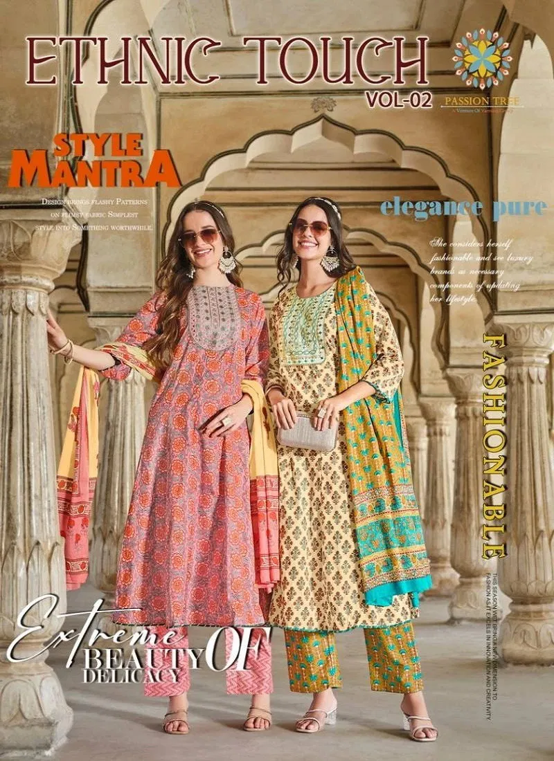 Ethnic Touch Vol 2 By Passion Tree Embroidery Cotton Readymade Suits Wholesale Online
 Catalog