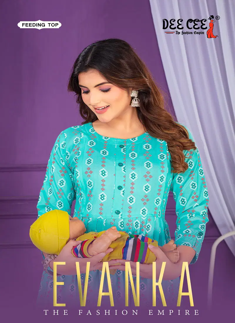 Evanka By Deecee Rayon Printed Feeding Kurtis Wholesale Shop In Surat Catalog