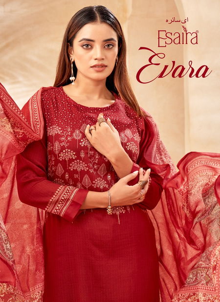 Evara By Esaira Cotton Satin Printed Dress Material Exporters In India