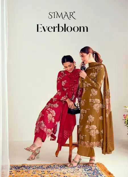 Everbloom By Glossy Viscose Muslin Printed Online Dress Material Wholesale
