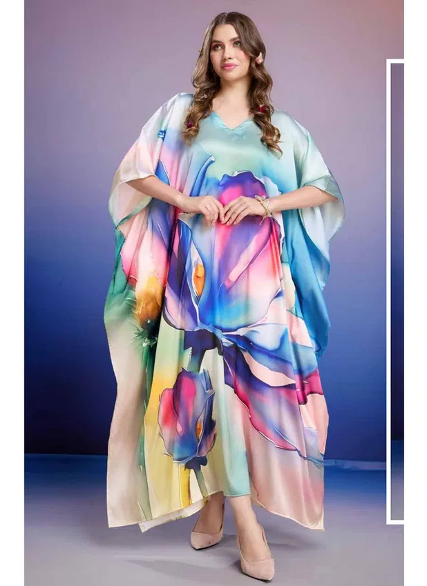 Everbloom Vol 4 By Hkf Soft Satin Fancy Kaftan Wholesale In India