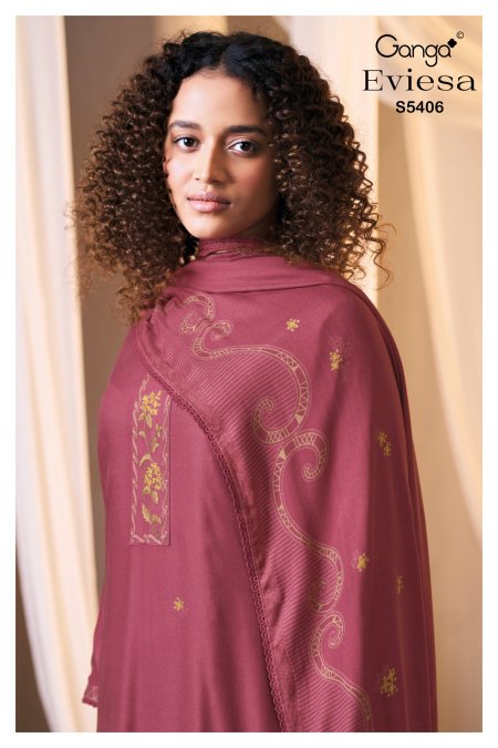 Eviesa 5406 By Ganga Wool Pashmina Dress Material
