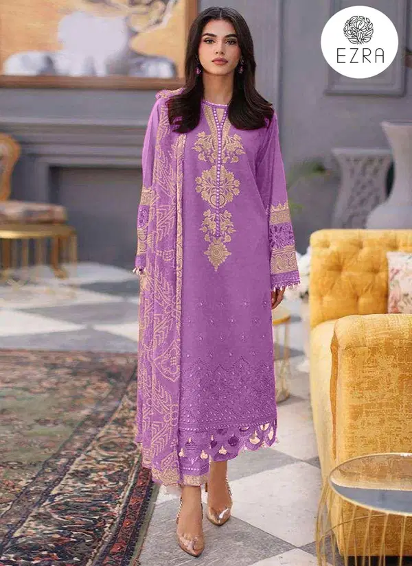 Ezra 1002 ABC Cotton Embroidery Patch Pakistani Dress Material Wholesale Online