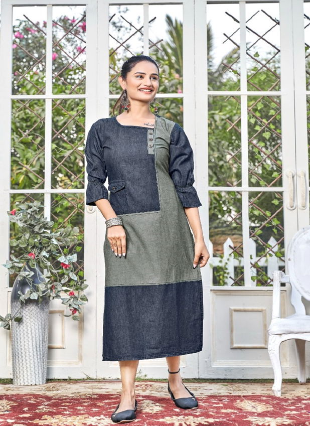 Fabroze Lakshya 1 Party Wear Wholesale Denim Kurti Catalog