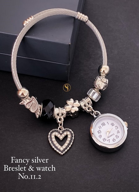 Fancy Party Wear Silver Bracelets And Watch Wholesale Shop In Surat
