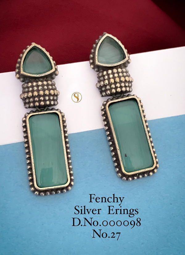 Fancy Silver Designer Party wear Earrings Wholesale Price In Surat
