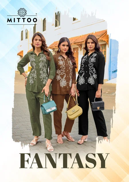 Fantasy By Mittoo Viscose Crape Online Western Ladies Co Ord Set Wholesale