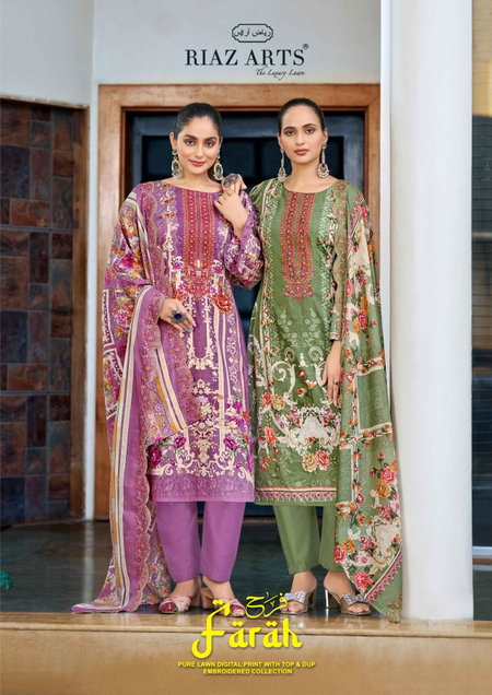 Farah By Riaz Arts Cambric Cotton Dress Material Wholesalers In India