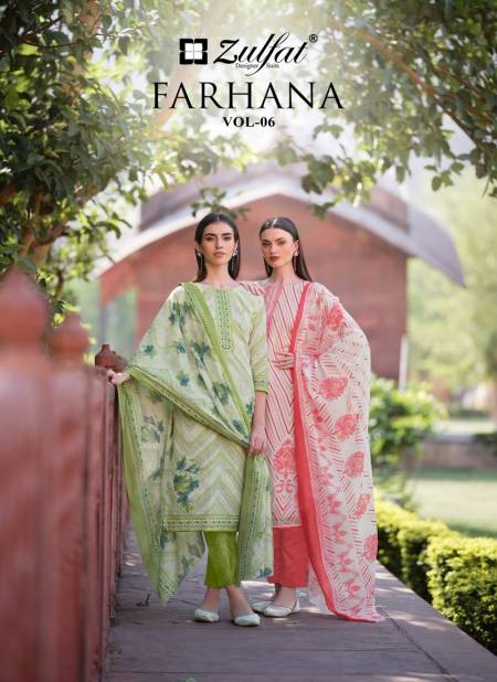 Farhana Vol 6 By Zulfat Printed Cotton Dress Material Wholesale Price In Surat Catalog